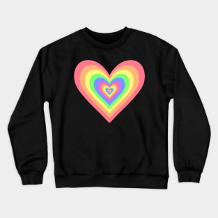 Pastel Rainbow Expanding Hearts Crewneck Sweatshirt